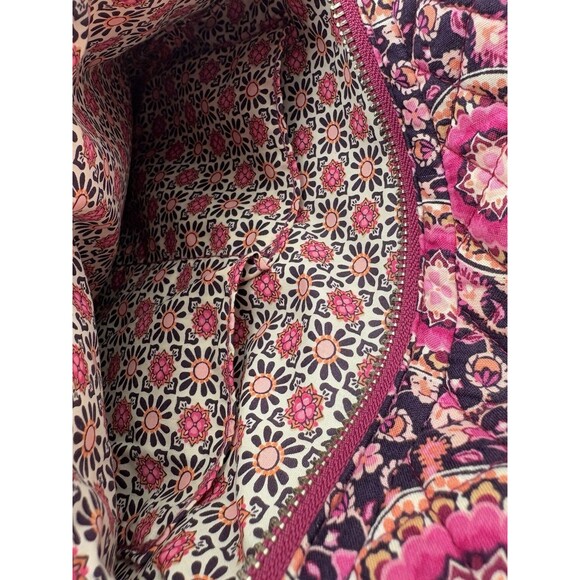 Vera Bradley Iconic Triple Zip Hipster Crossbody Bag Purse Raspberry Medallion - Picture 11 of 16